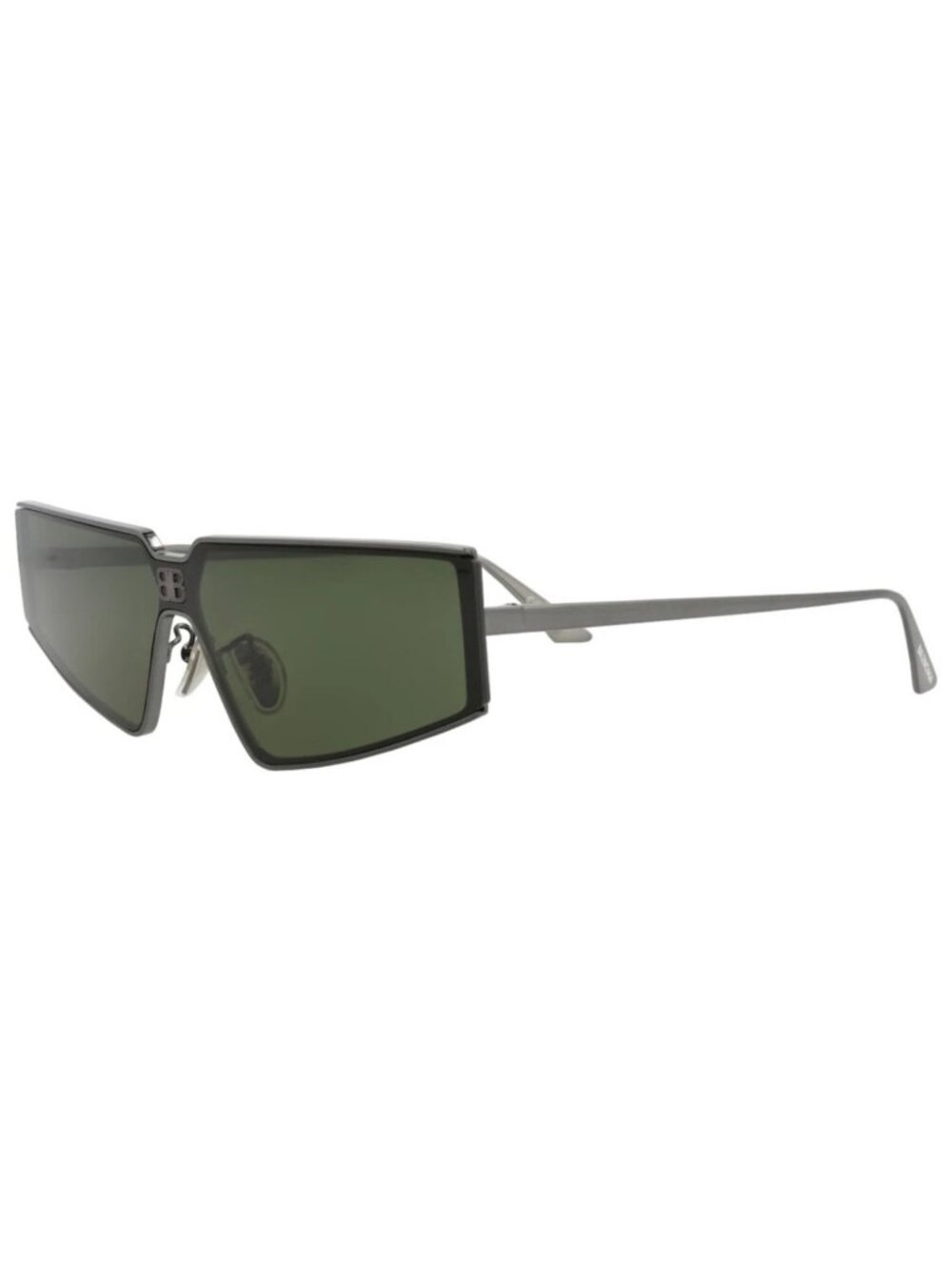 New Balenciaga Women's Sunglasses Square Rectangle Metal Frame Unisex Ruthenium